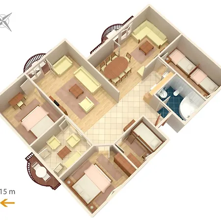 Apartament Family-friendly With Swimming Pool Kraj, Pasman - 334