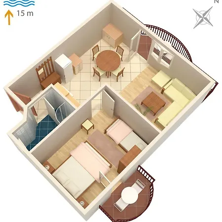 Family-friendly With Swimming Pool Kraj, Pasman - 334 Daire *